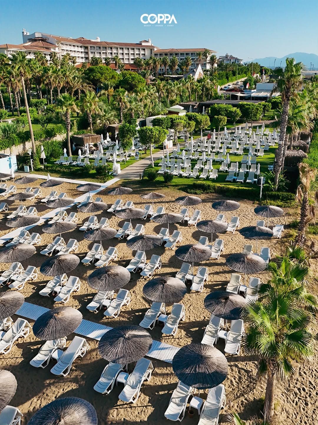 Coppa Beach Club by the Mediterranean coast in Antalya